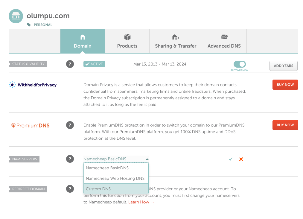 namecheap nameservers custom dns