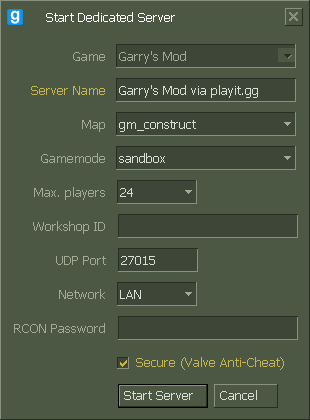 Garry's Mod Server Config