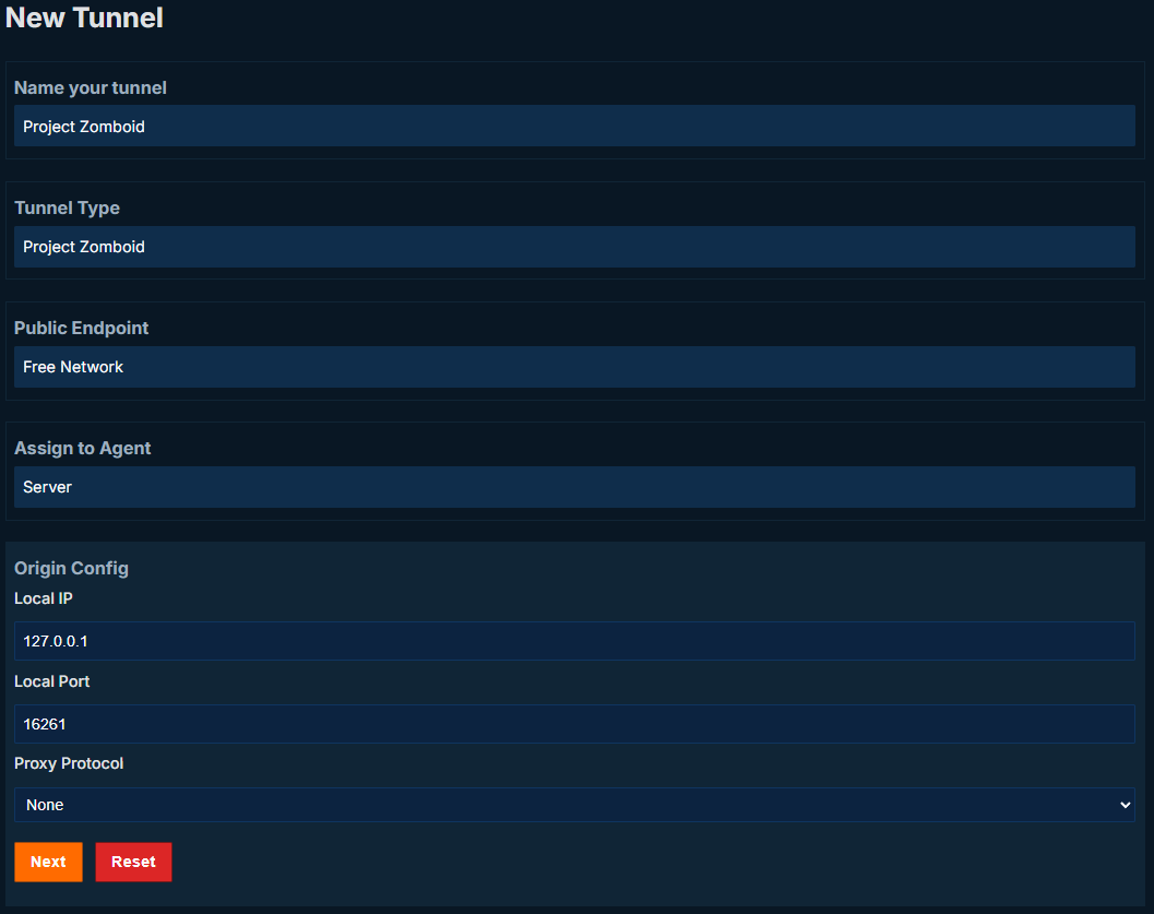 playit tunnel config
